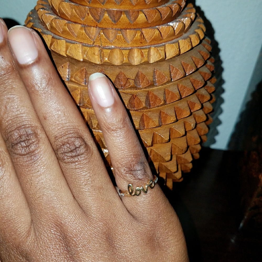 gold plated love ring - Picture 3 of 5