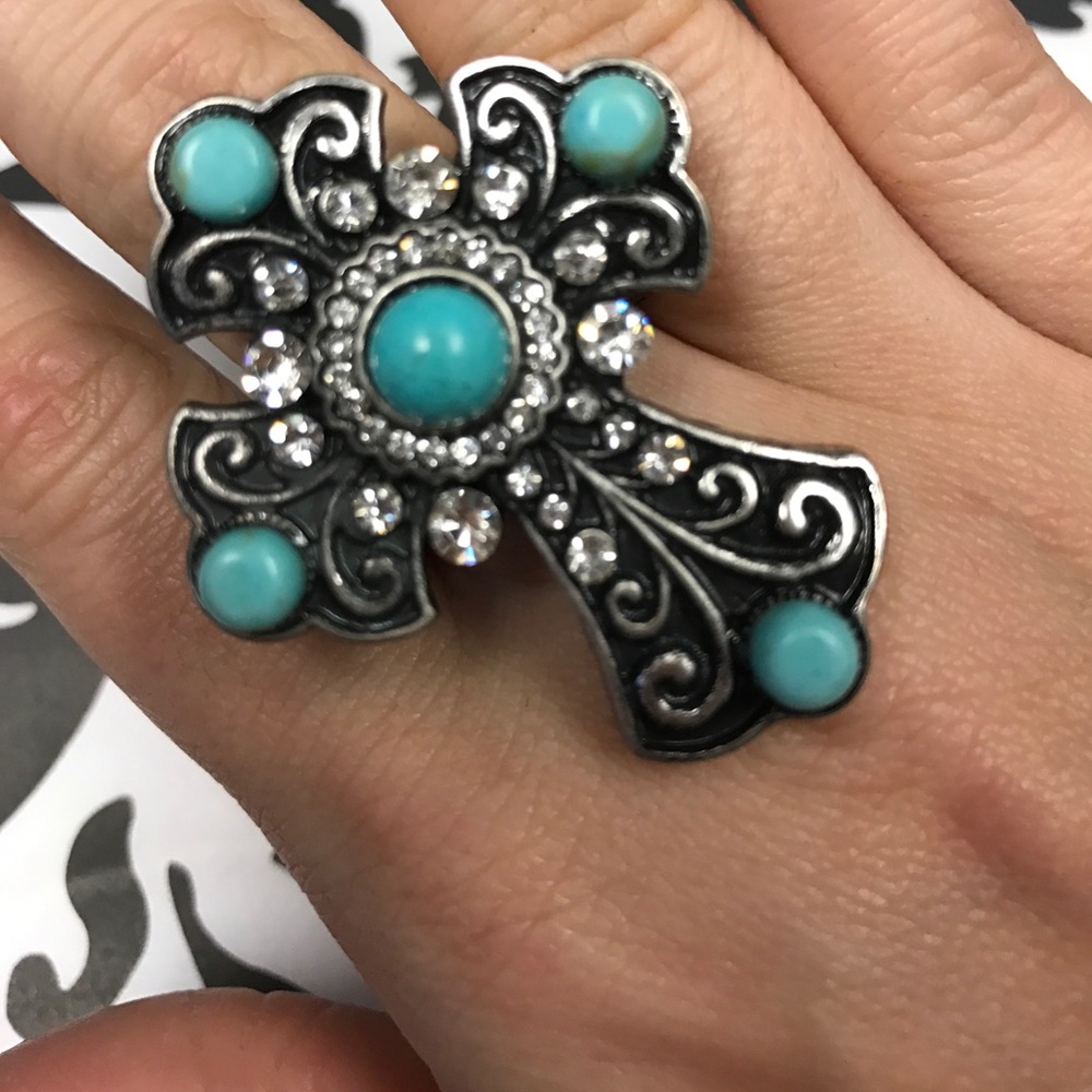 TURQUOISE STATEMENT RING STREATCH