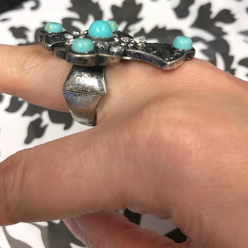 TURQUOISE STATEMENT RING STREATCH - Picture 2 of 2
