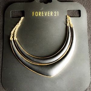 Forever 21 Black And Gold Necklace.