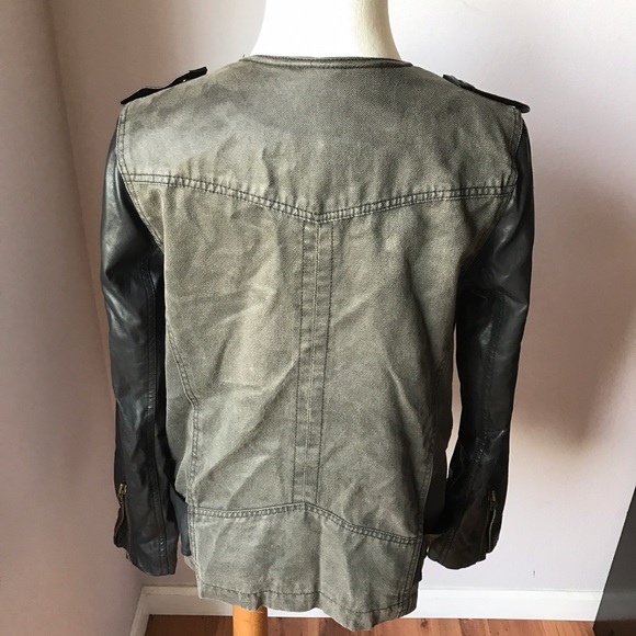 Free People Pieced Vegan Motorcycle Jacket Sz 6 - Picture 5 of 8