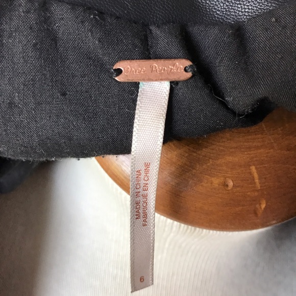 Free People Pieced Vegan Motorcycle Jacket Sz 6 - Picture 7 of 8