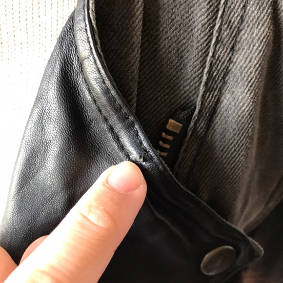 Free People Pieced Vegan Motorcycle Jacket Sz 6 - Picture 8 of 8