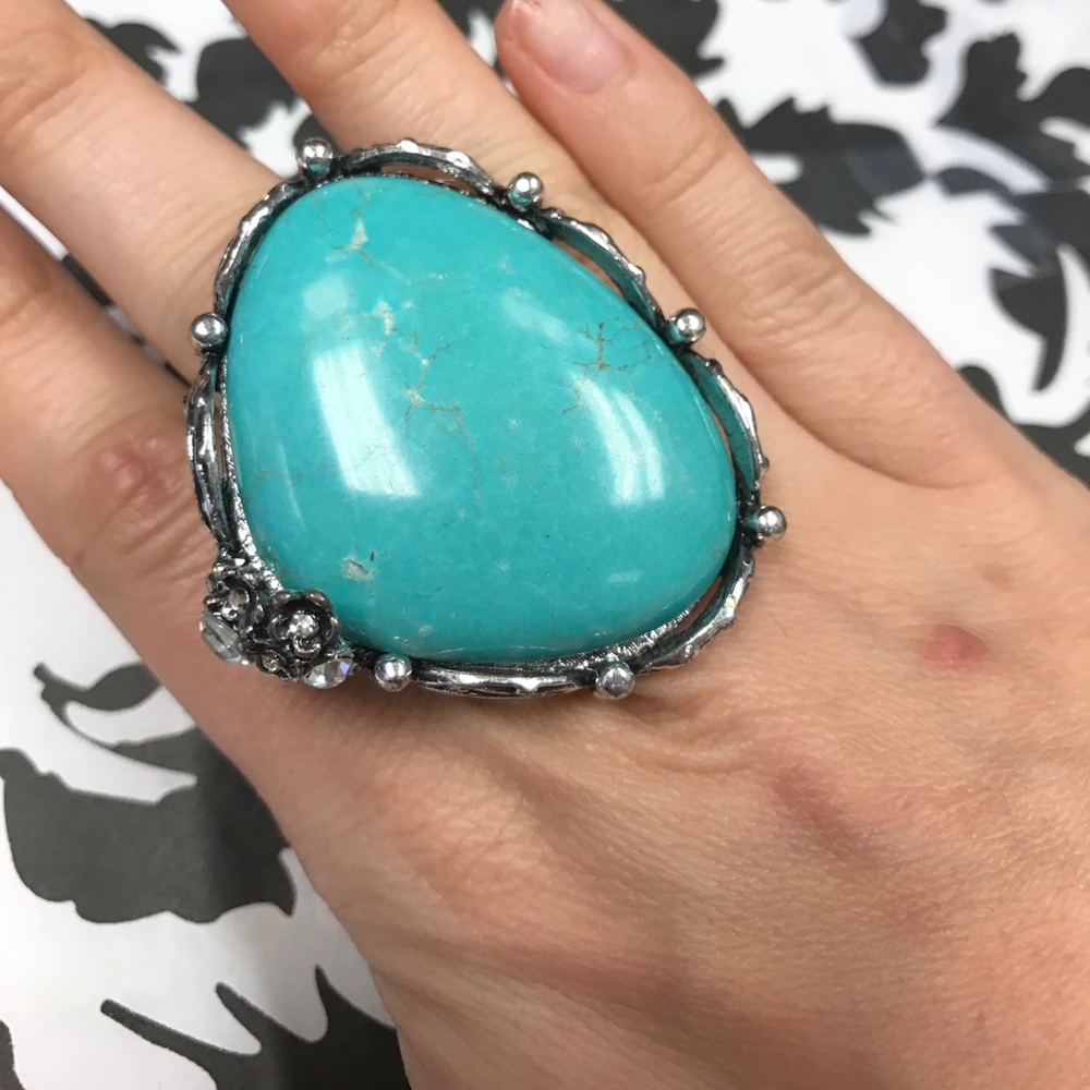 Turquoise Stretch statement ring