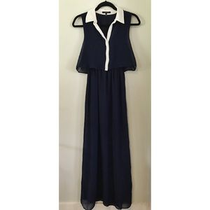 Navy Semi-sheer Maxi