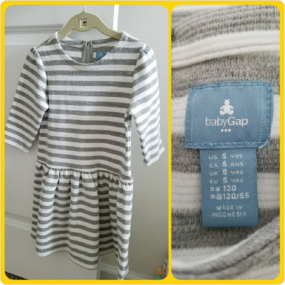 Babygap 5yr grey white girls dress