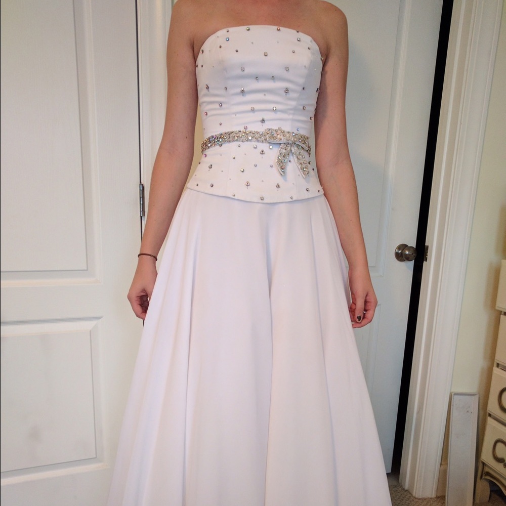 White Cinderella Crown Collection Pageant Gown