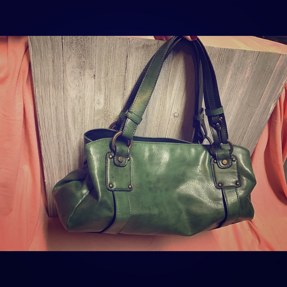 Green leather Liz purse