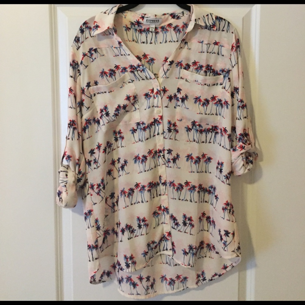 Express Button Down Chiffon Shirt