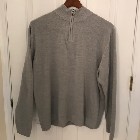 Men's Grey Quarter zip Sweater - Picture 1 of 3