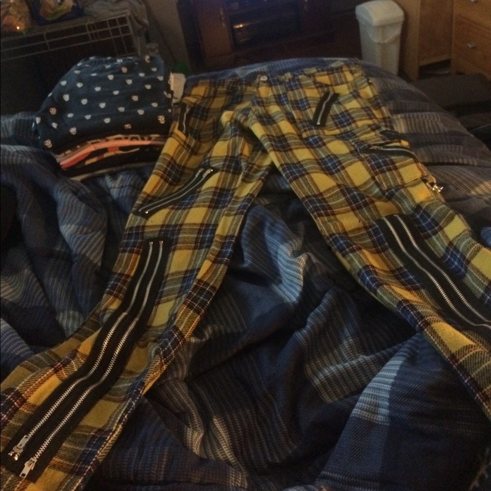 Plaid bondage pant