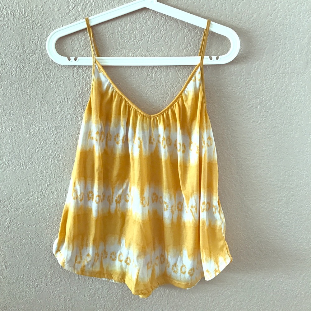 H&M yellow tie dye tank