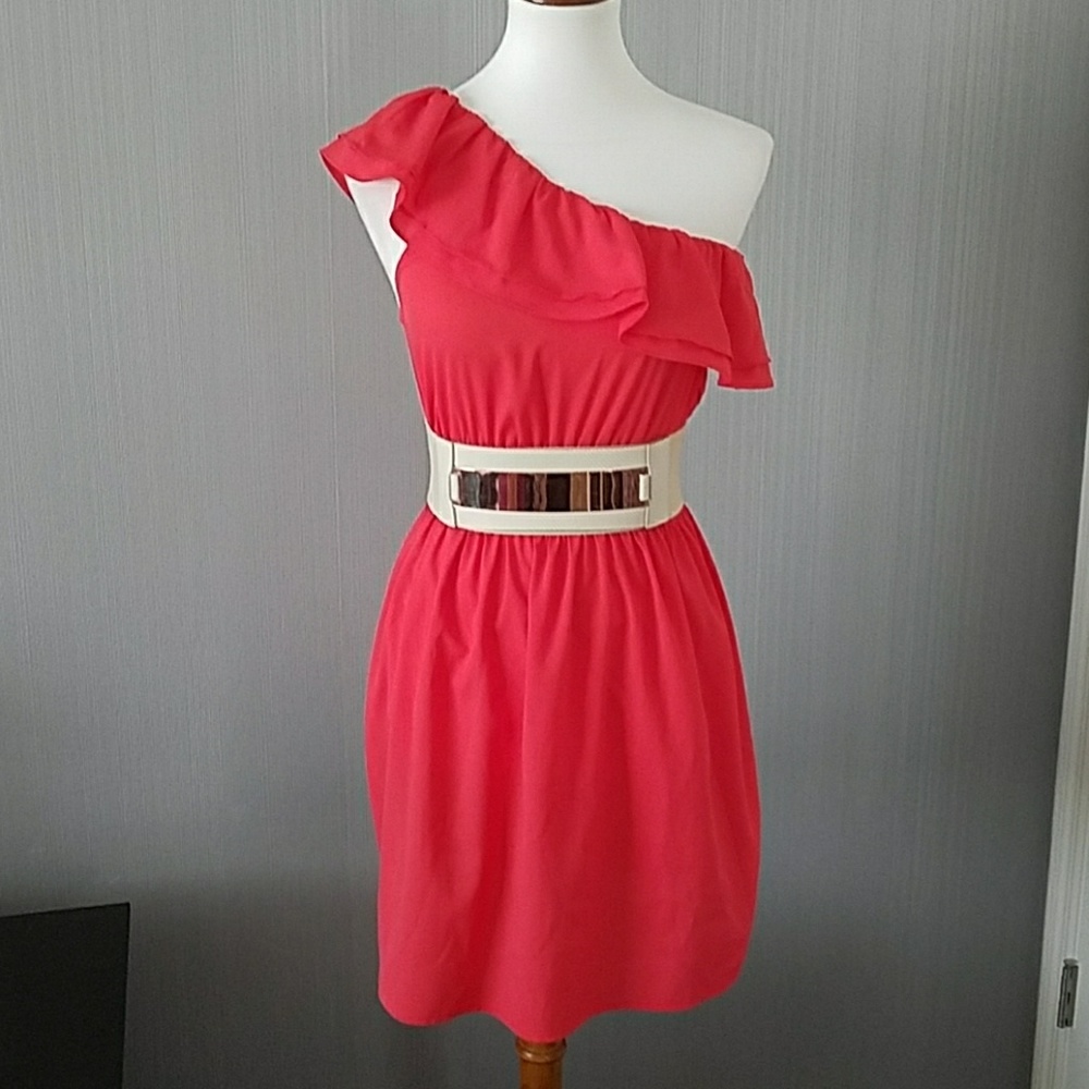 Ruffle one shoulder summer dress