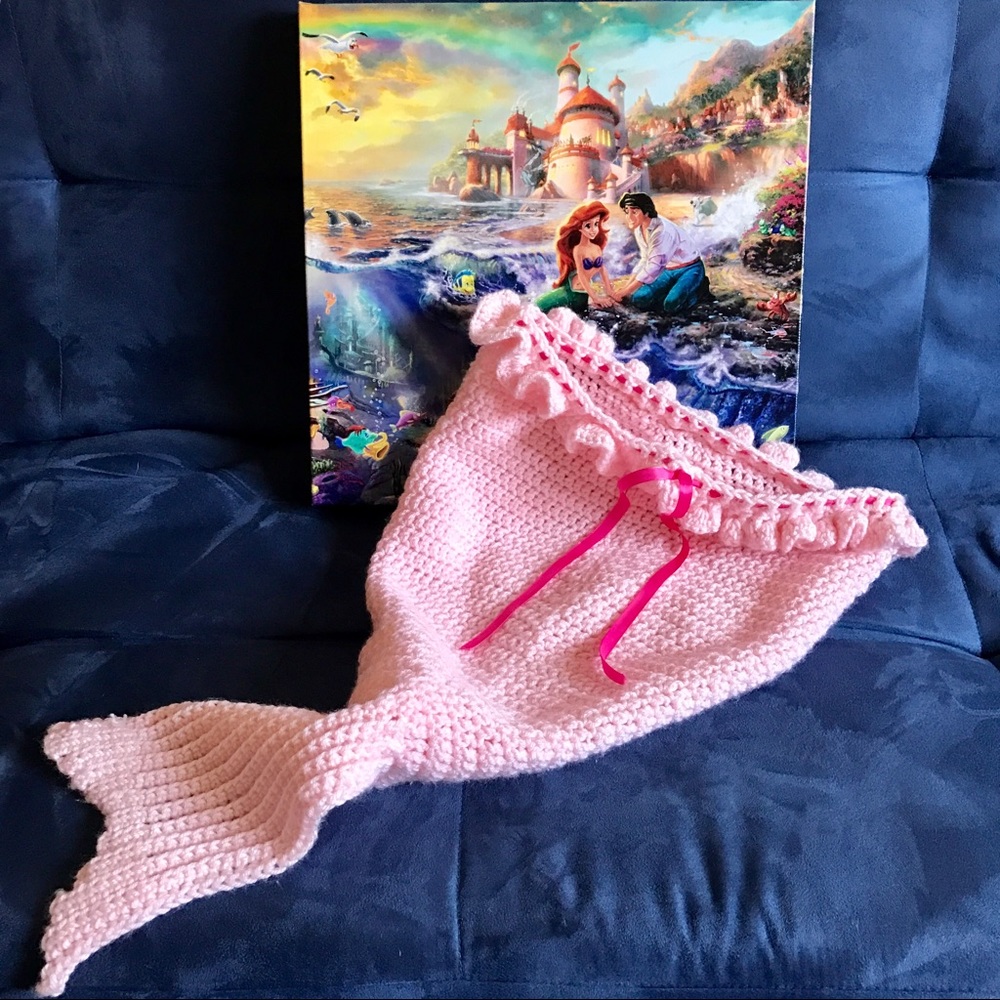 Mermaid Tail - light pink, hand crochet