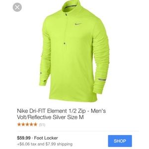 Nike Men's Dri-Fit element 1/2 Zip running shirt