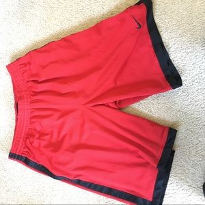 NIKE Basketball red athletic shorts