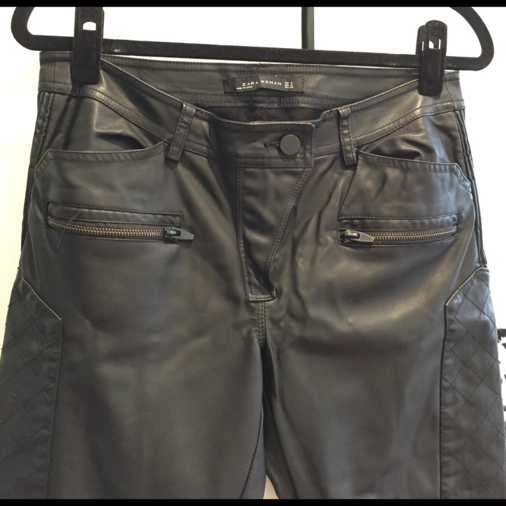 Zara Faux Leather Motorcycle Pants