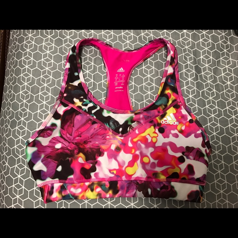 Multicolored Adidas Climalite sports bra NWOT