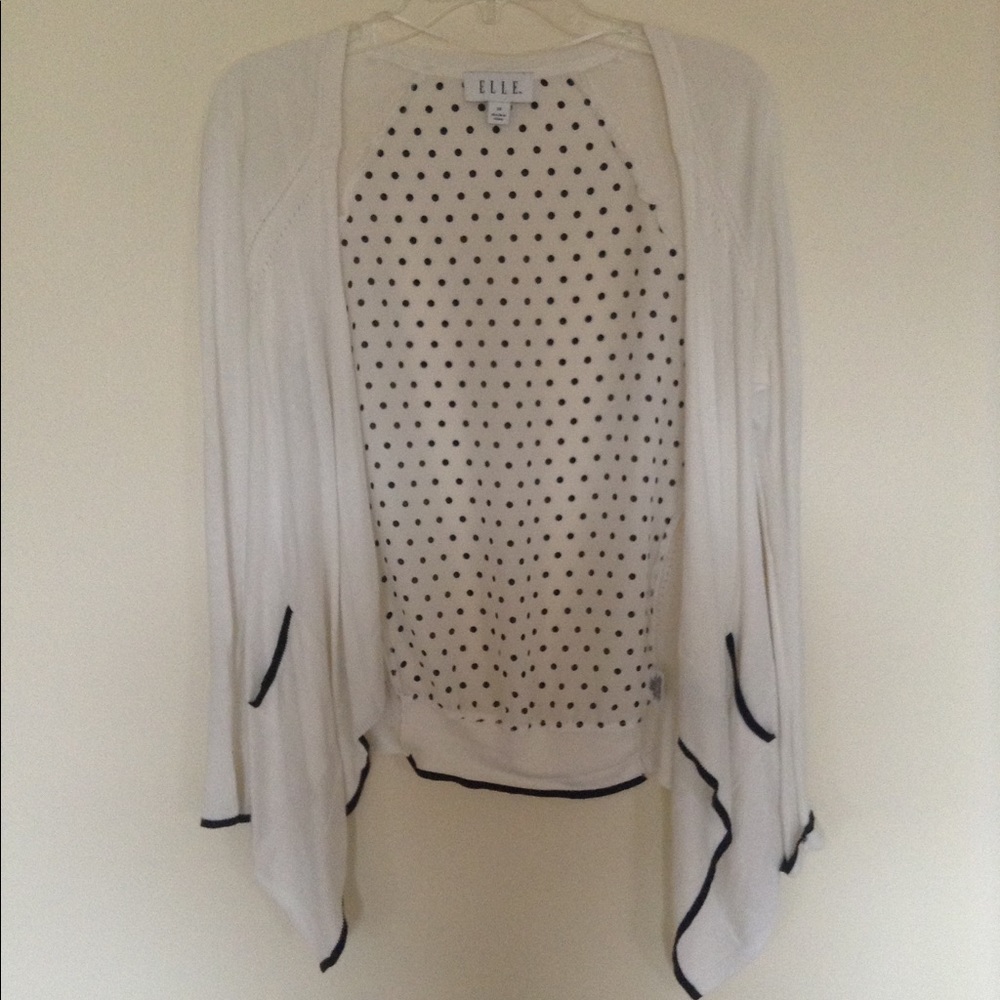White & black polka dot sweater