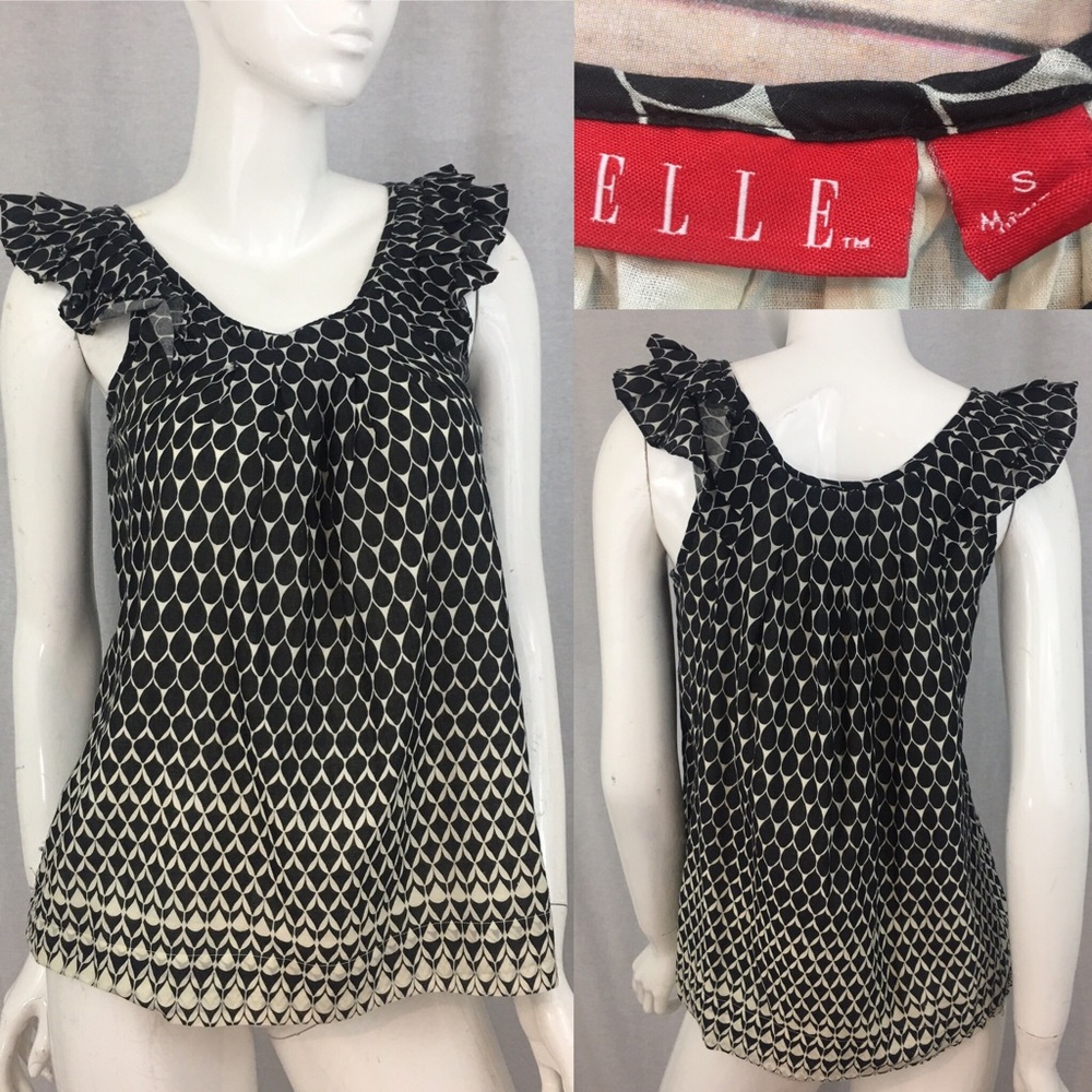SOLD ❣️Small ELLE Ruffle Neck Sleeveless Ombré Top - Picture 7 of 7