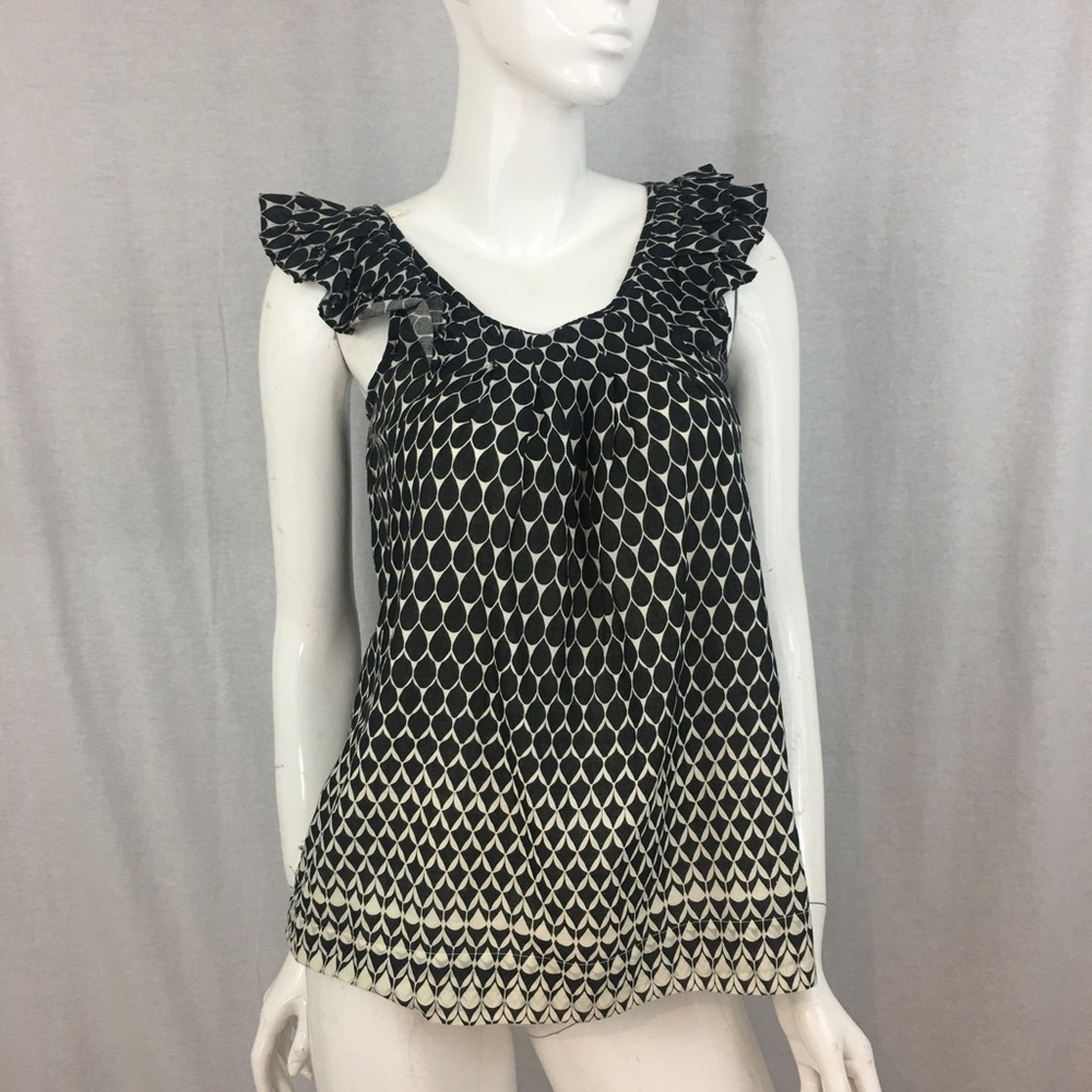 SOLD ❣️Small ELLE Ruffle Neck Sleeveless Ombré Top - Picture 1 of 7