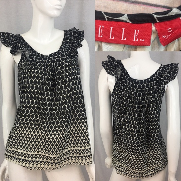 SOLD ❣️Small ELLE Ruffle Neck Sleeveless Ombré Top - Picture 7 of 7