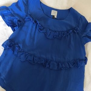 Blue Ruffle Tiered Top✨