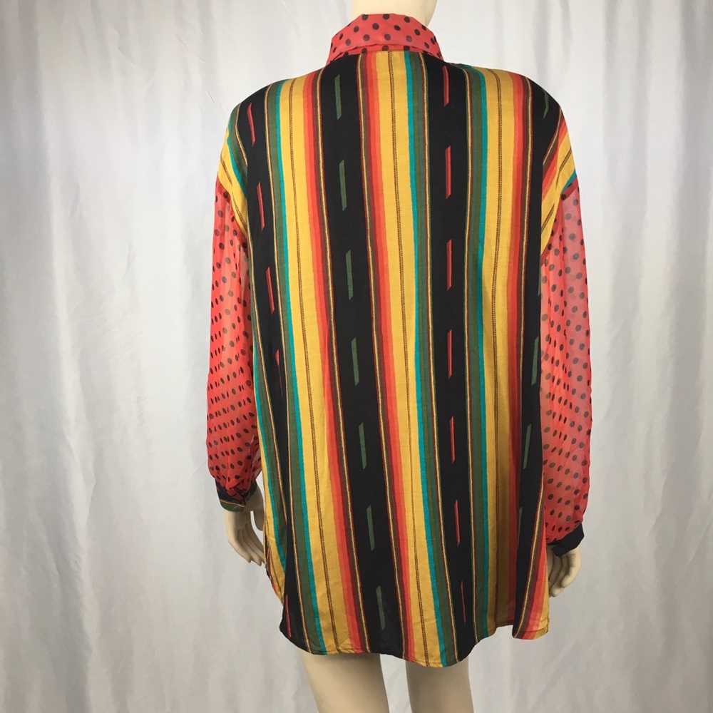 Funky Vintage Button Down Blouse - image 4