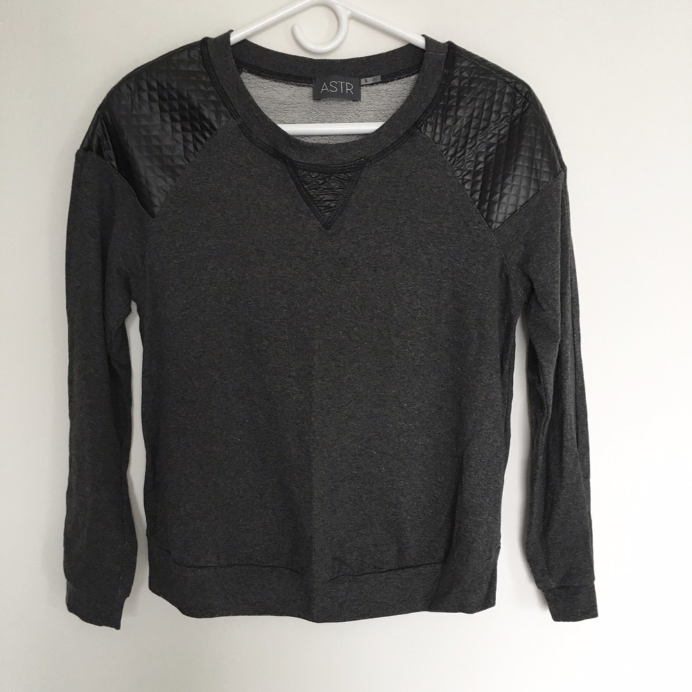ASTR Faux Leather Pull over Sweater