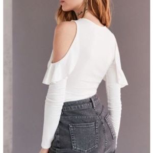 Urban Outfitters ribbed cold shoulder top