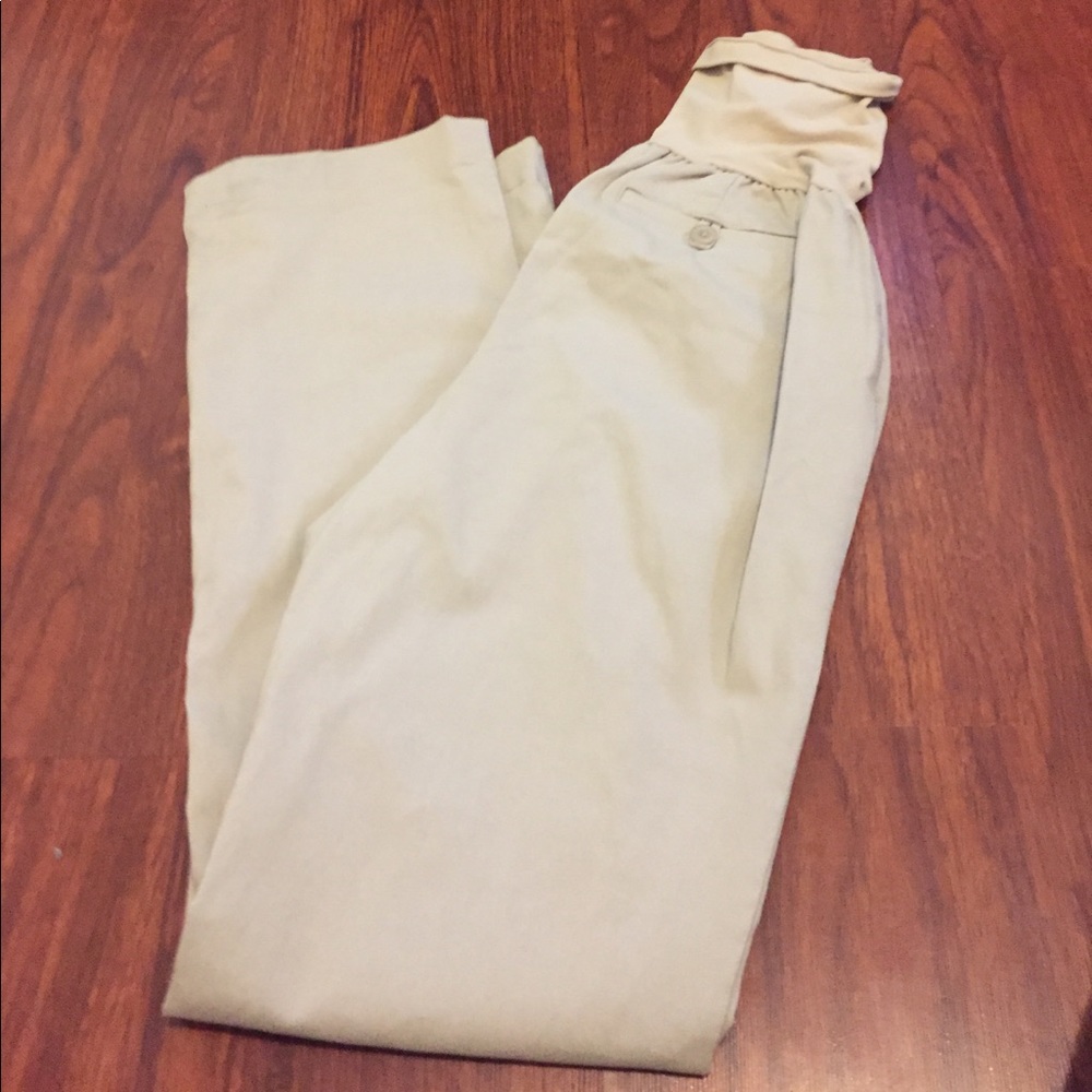 Motherhood Maternity Twill Career Pants Tan Large
