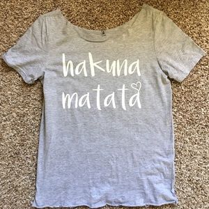 Cut out neck light silver tee. Worn once.