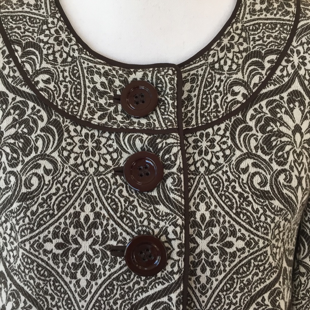 Ann Taylor Paisley Print Cropped Jacket Size 0 - Picture 3 of 8