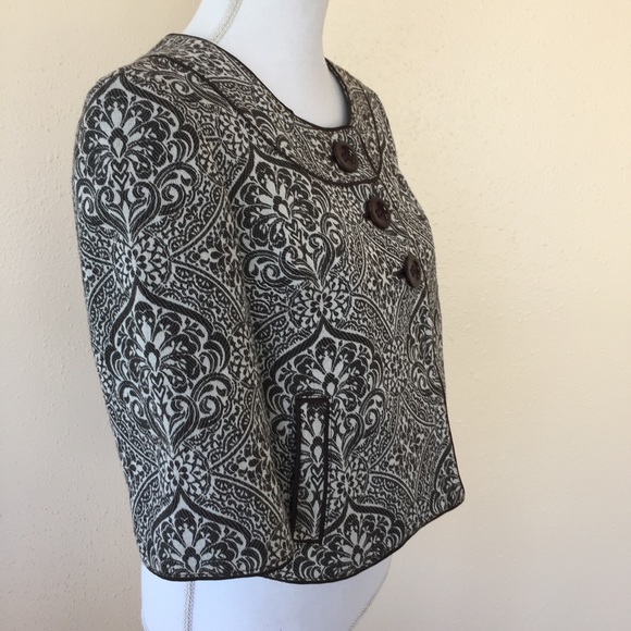 Ann Taylor Paisley Print Cropped Jacket Size 0 - Picture 4 of 8