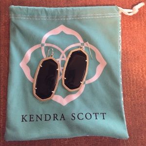 Kendra Scott Elle Gold Earrings In Black