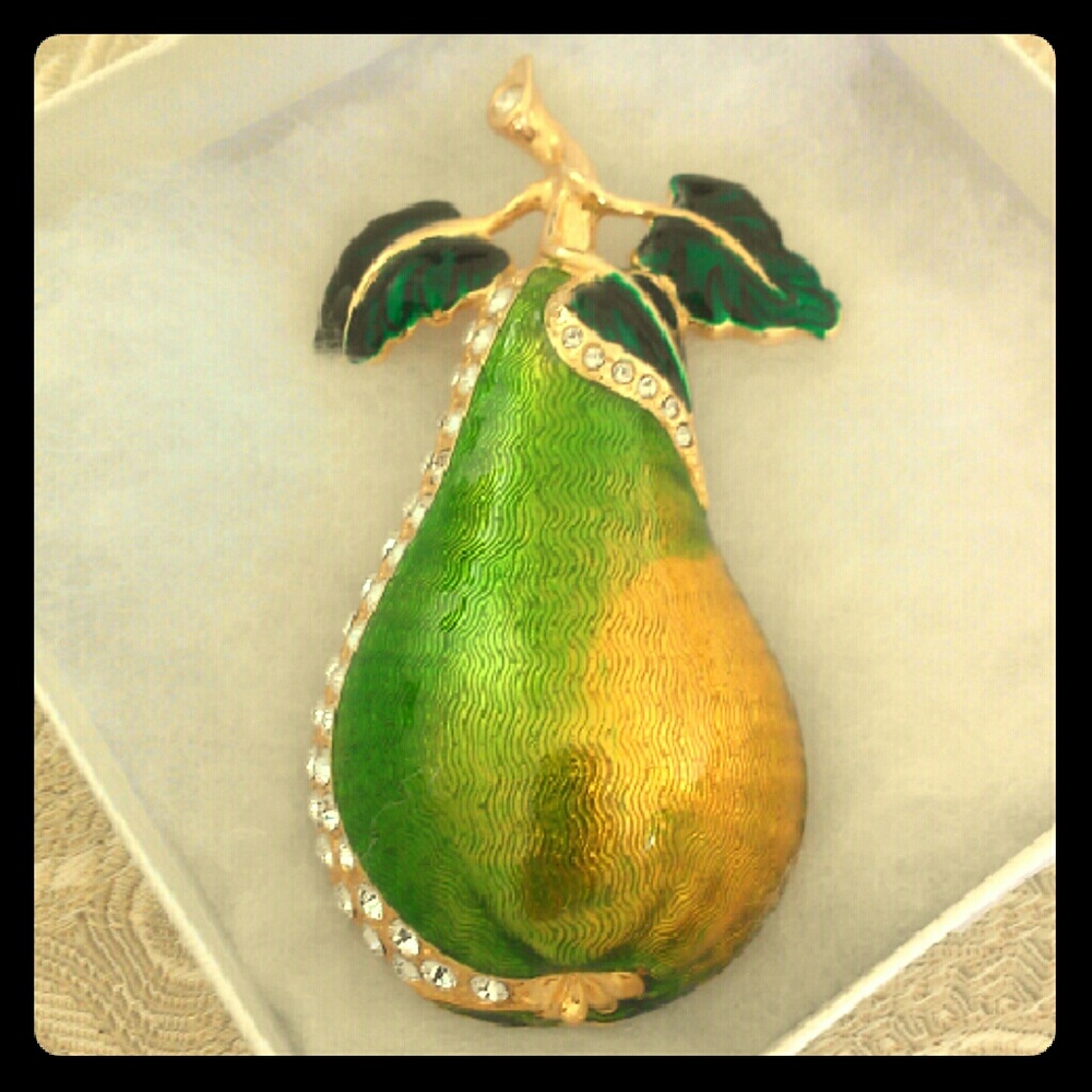 Large Berebi Pear Enamel Brooch