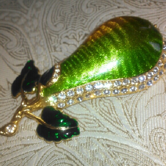Large Berebi Pear Enamel Brooch - Picture 7 of 8