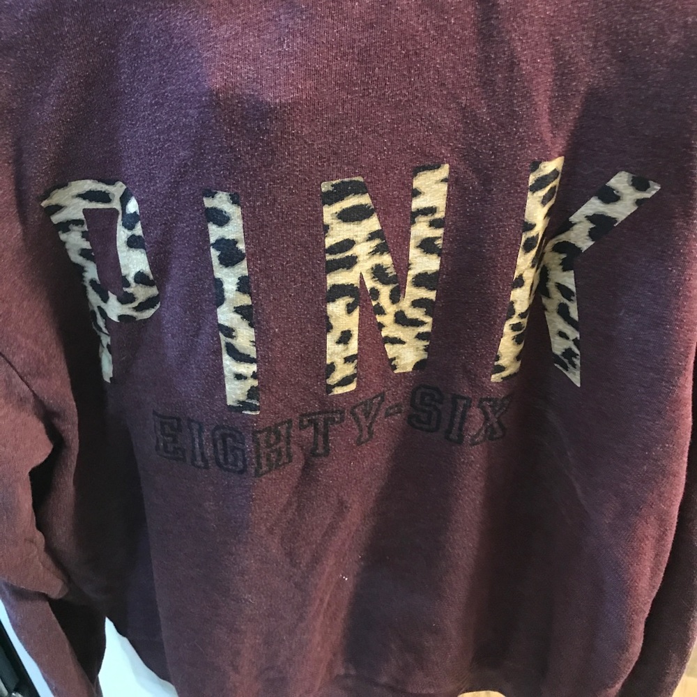Large pink 3/4 zip pullover maroon