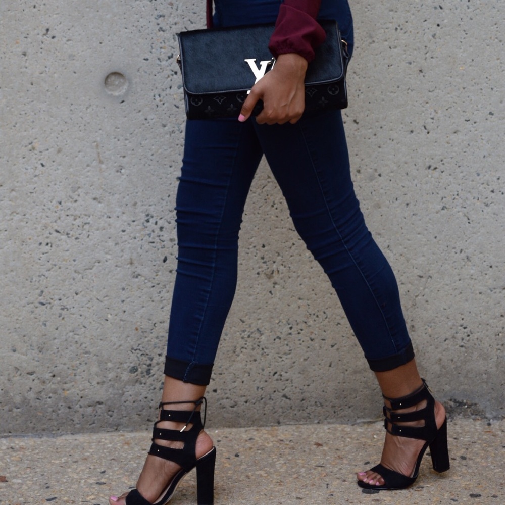 Strappy block heel