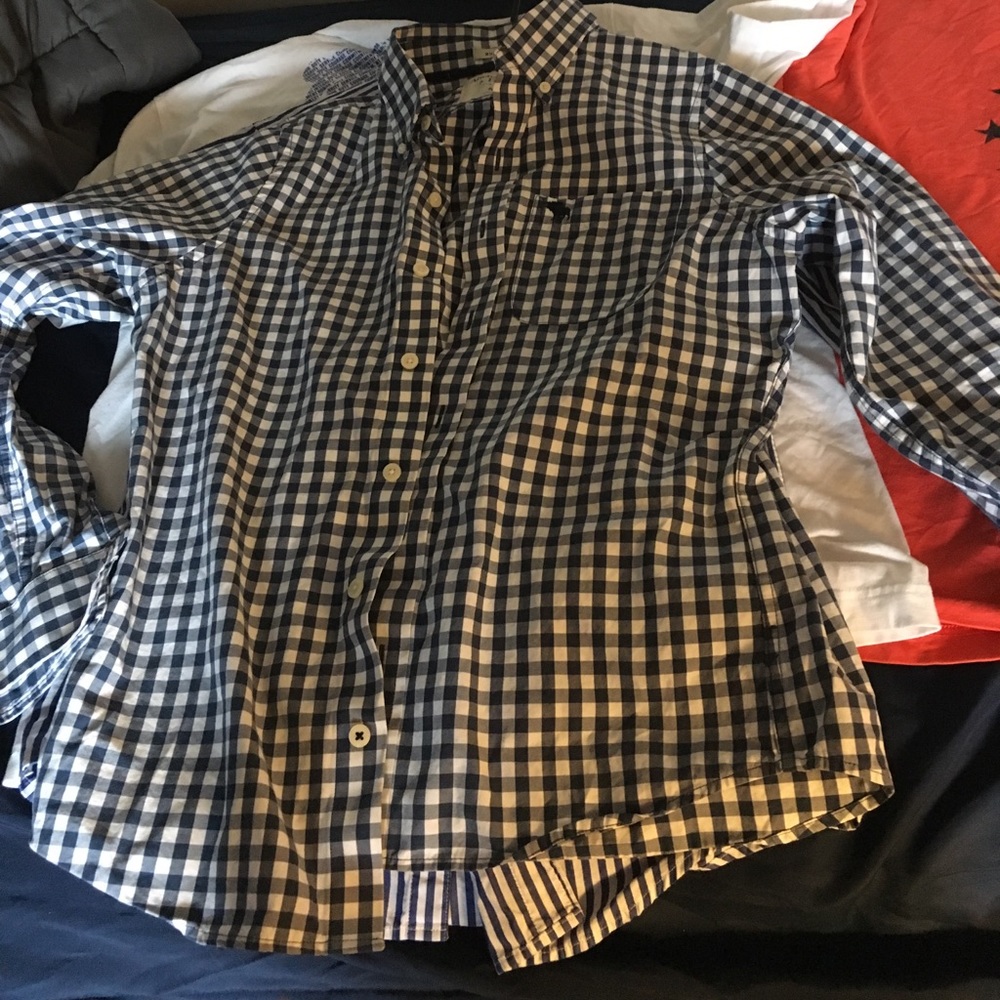 Blue and white Abercrombie and fitch button down