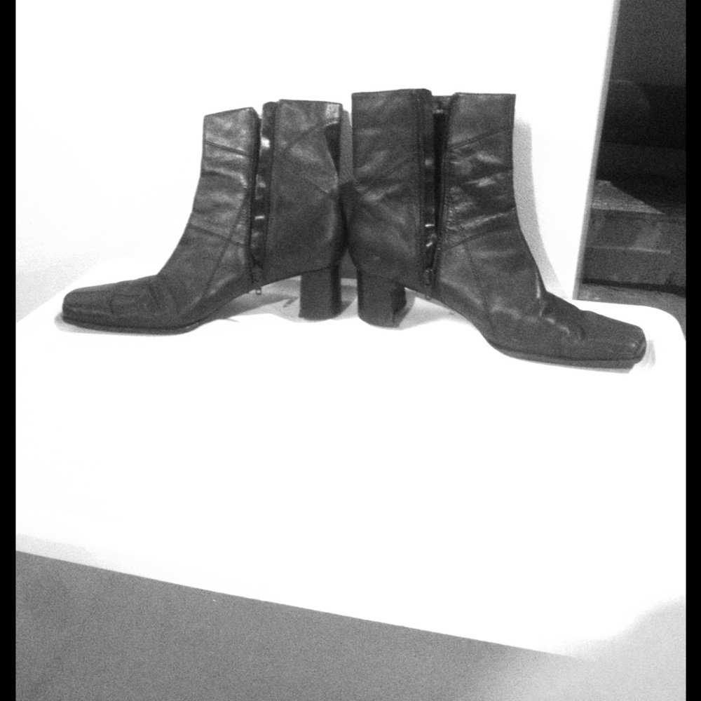 Well worn ankle boots