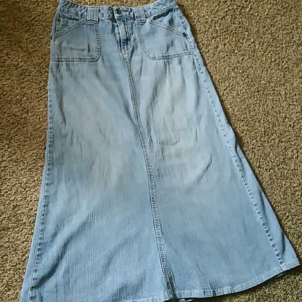 Long denim skirt