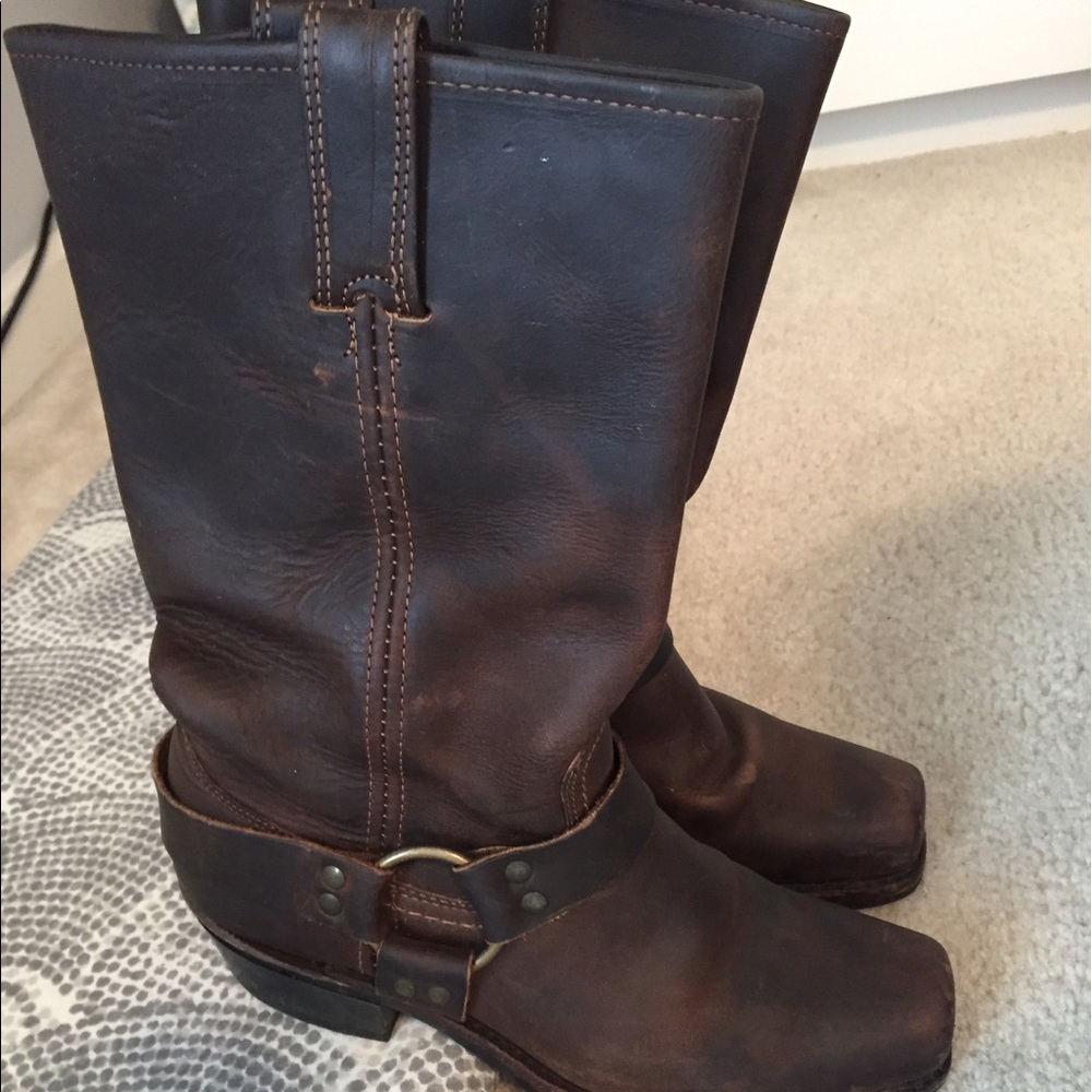 Dark Brown Frye Harness 12R Boots