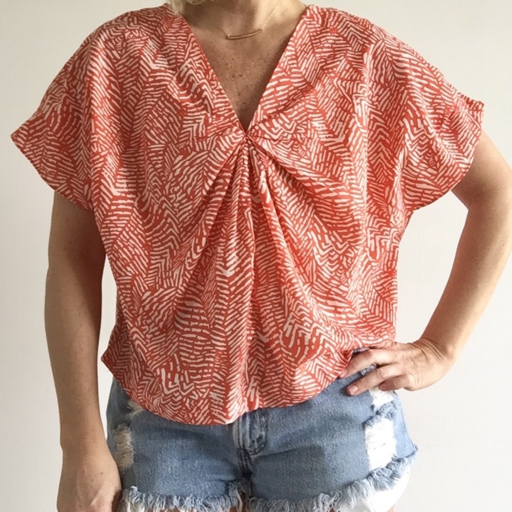 Orange Patterned Top