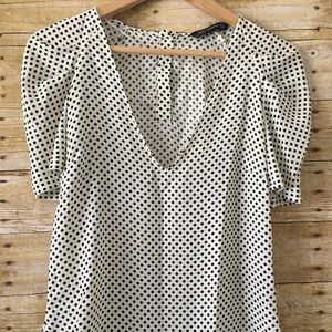 Zara polka dot blouse