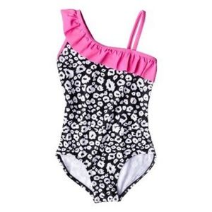 Teal One Shoulder Swimsuit Sz 10/12