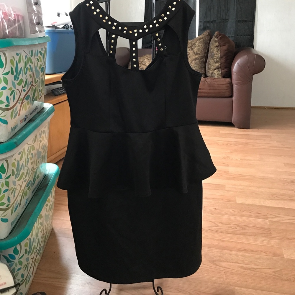Deb plus size black peplum Dress