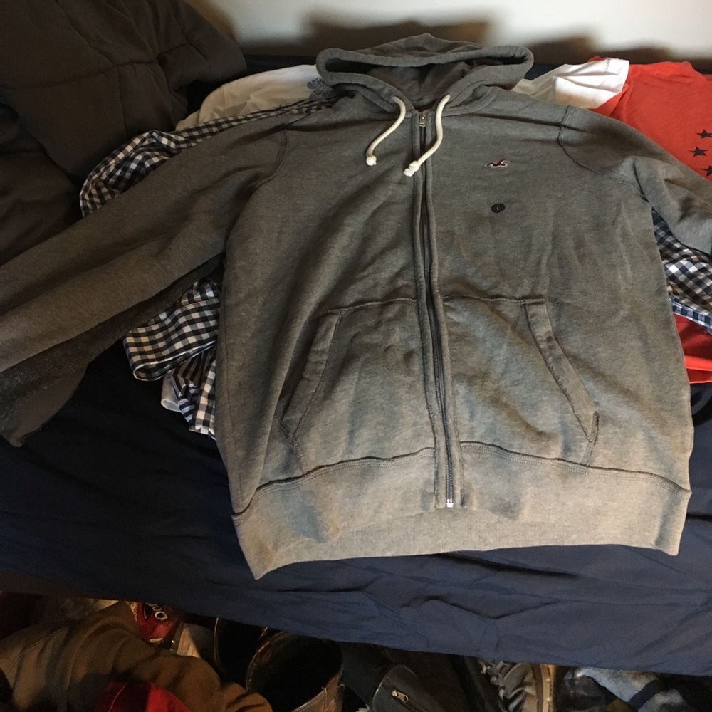 Gray holister co zip up