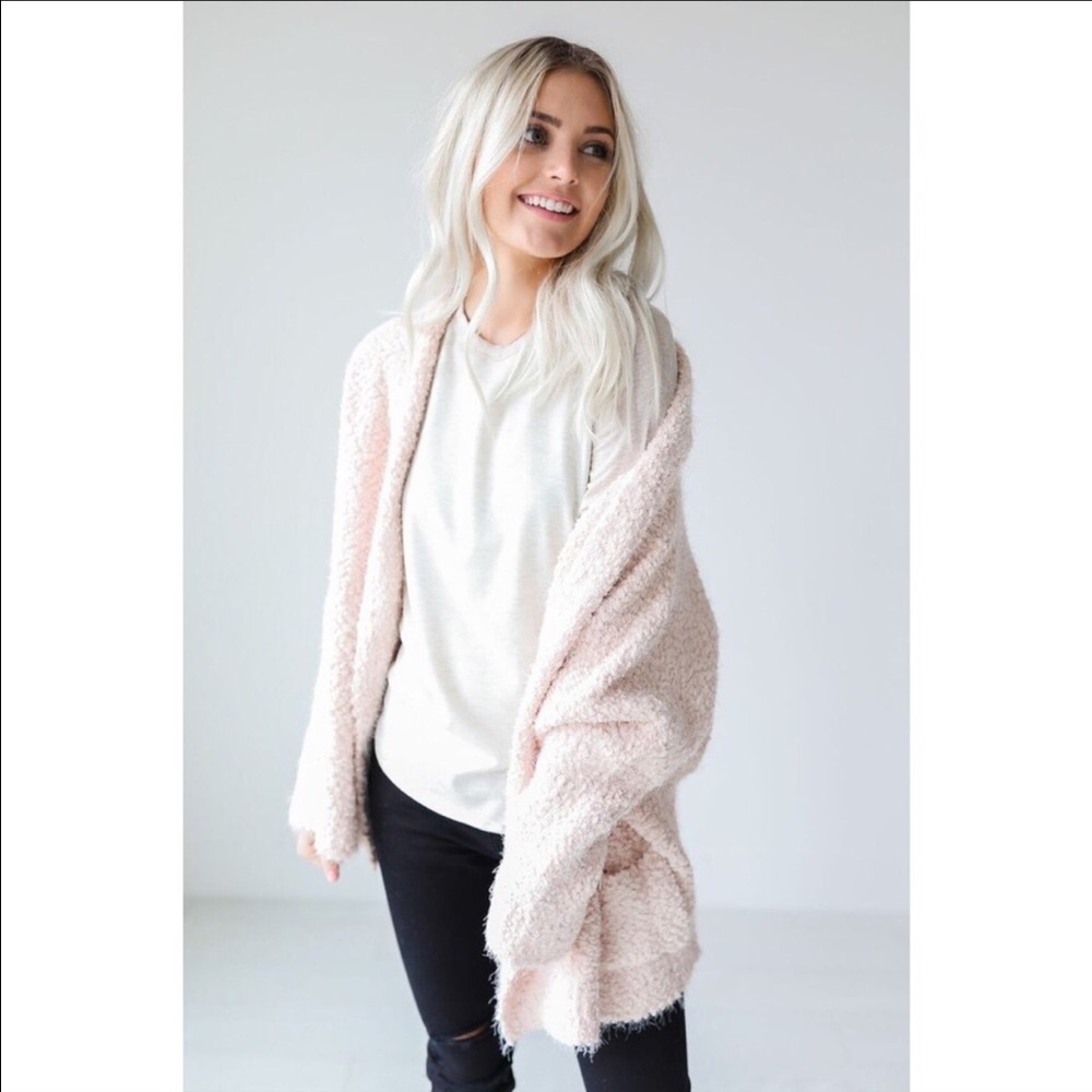 NWT Plush baby pink cardigan