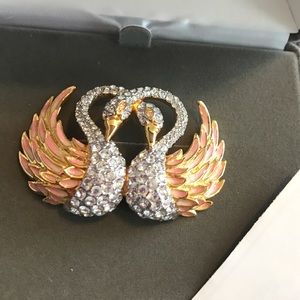 Sale! Double swans brooch by Nolan Miller
